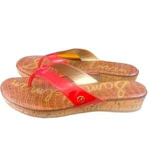 Sam Edelman Cork Heel Thong Sandals